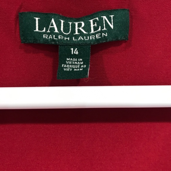 Ralph Lauren Red Dress with Flowers Size 14 - Picture 2 of 3